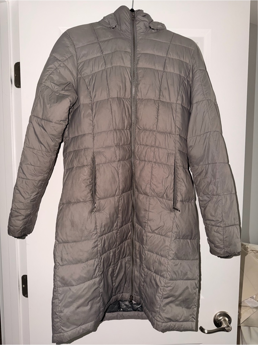 Columbia Women's Gray Long Quilted Puffer Coat